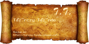 Tárczy Tünde névjegykártya